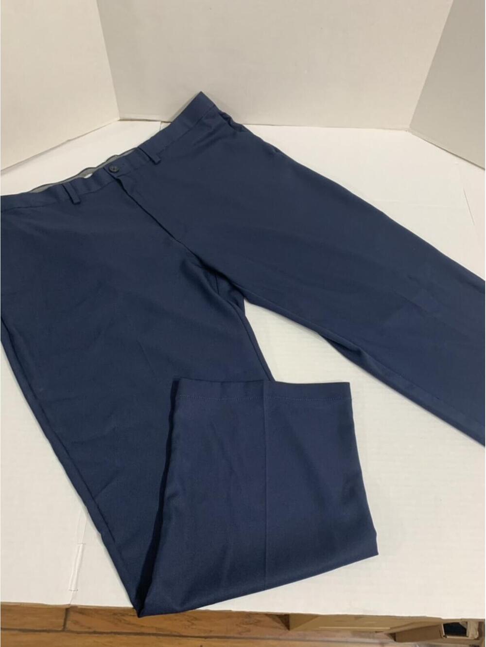 Haggar Cool 18 Pro Mens Golf Pants Navy Blue Size 42-29